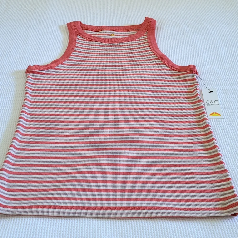 C&C California🌴 Striped Ribbed Tank Top - NWT